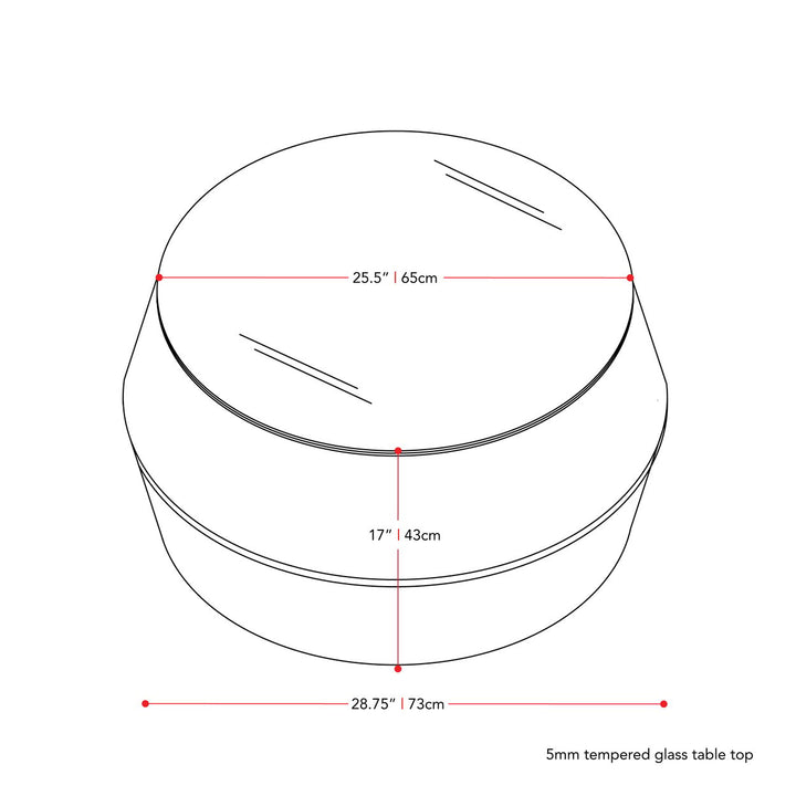 CorLiving Parksville Patio Round Coffee Table in Blended Grey Image 3