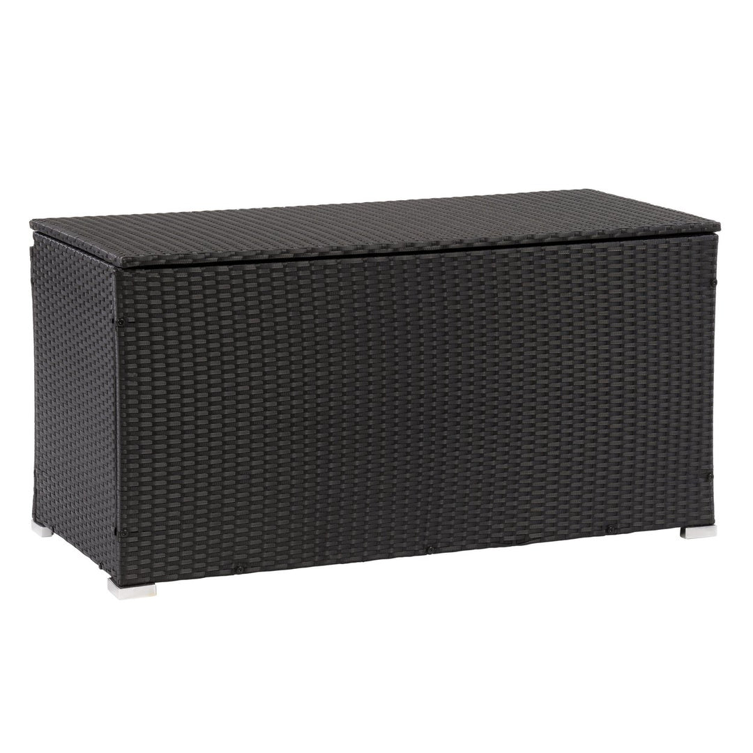 CorLiving Patio Cushion Box - Black Finish/Ash Grey Liner Image 2