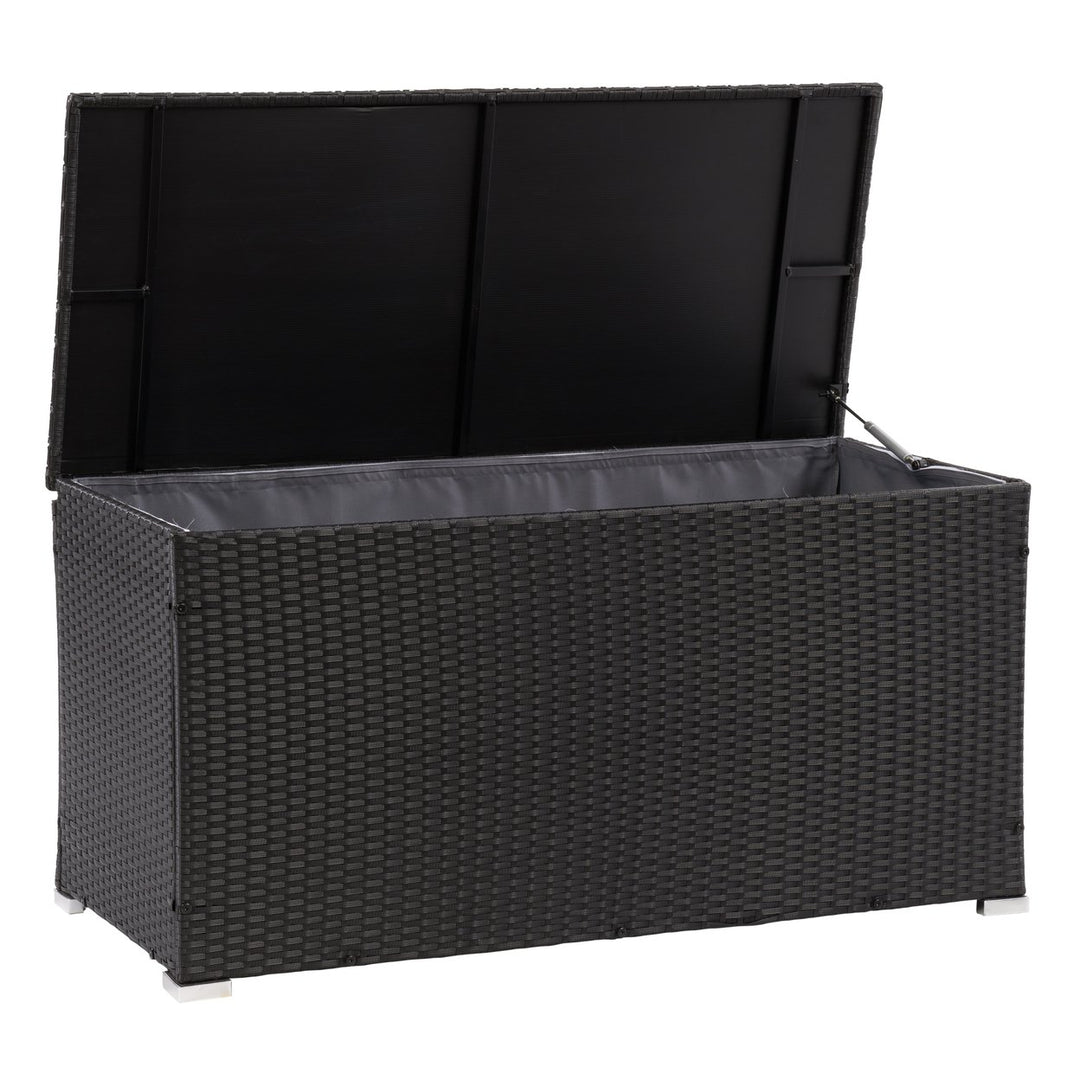 CorLiving Patio Cushion Box - Black Finish/Ash Grey Liner Image 3