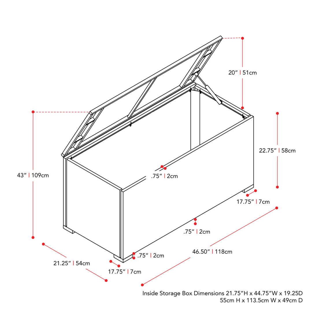 CorLiving Patio Cushion Box - Black Finish/Ash Grey Liner Image 6