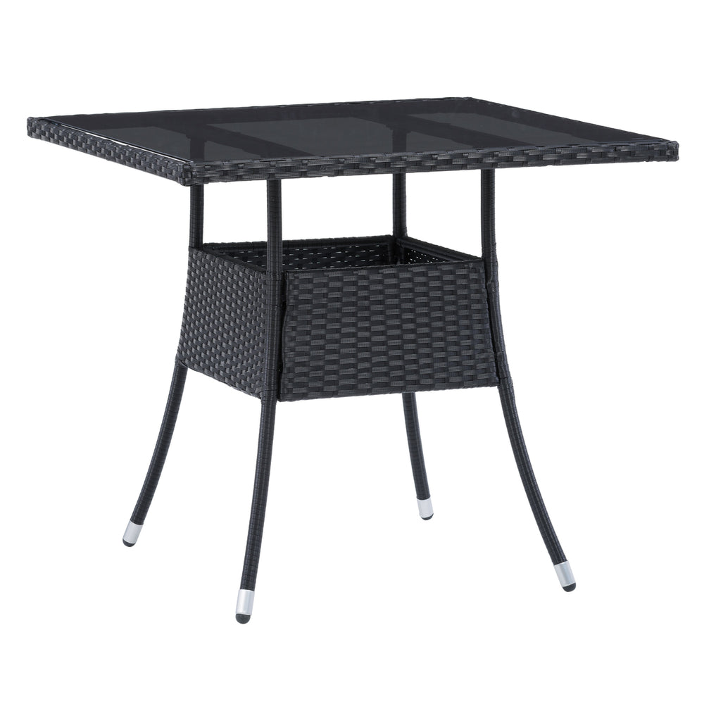 CorLiving Parksville Patio Square Dining Table in Black Image 2