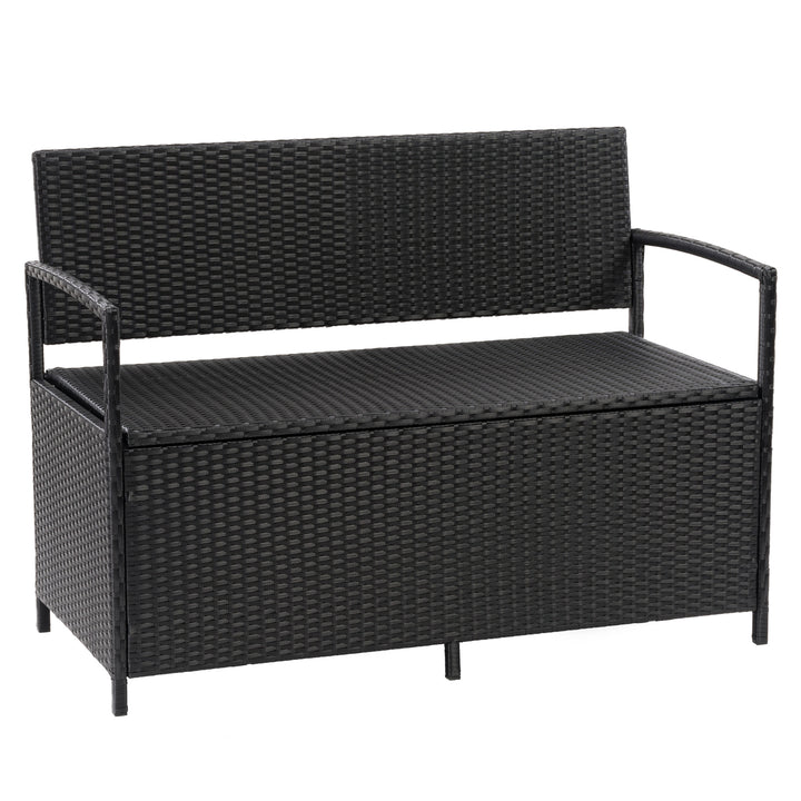 CorLiving Parksville Patio Storage Bench, Black Image 2