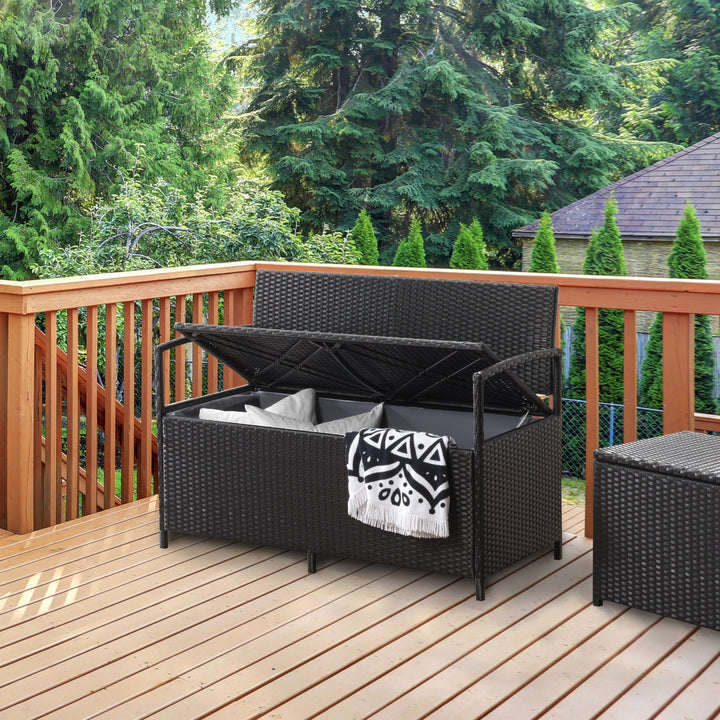 CorLiving Parksville Patio Storage Bench, Black Image 7