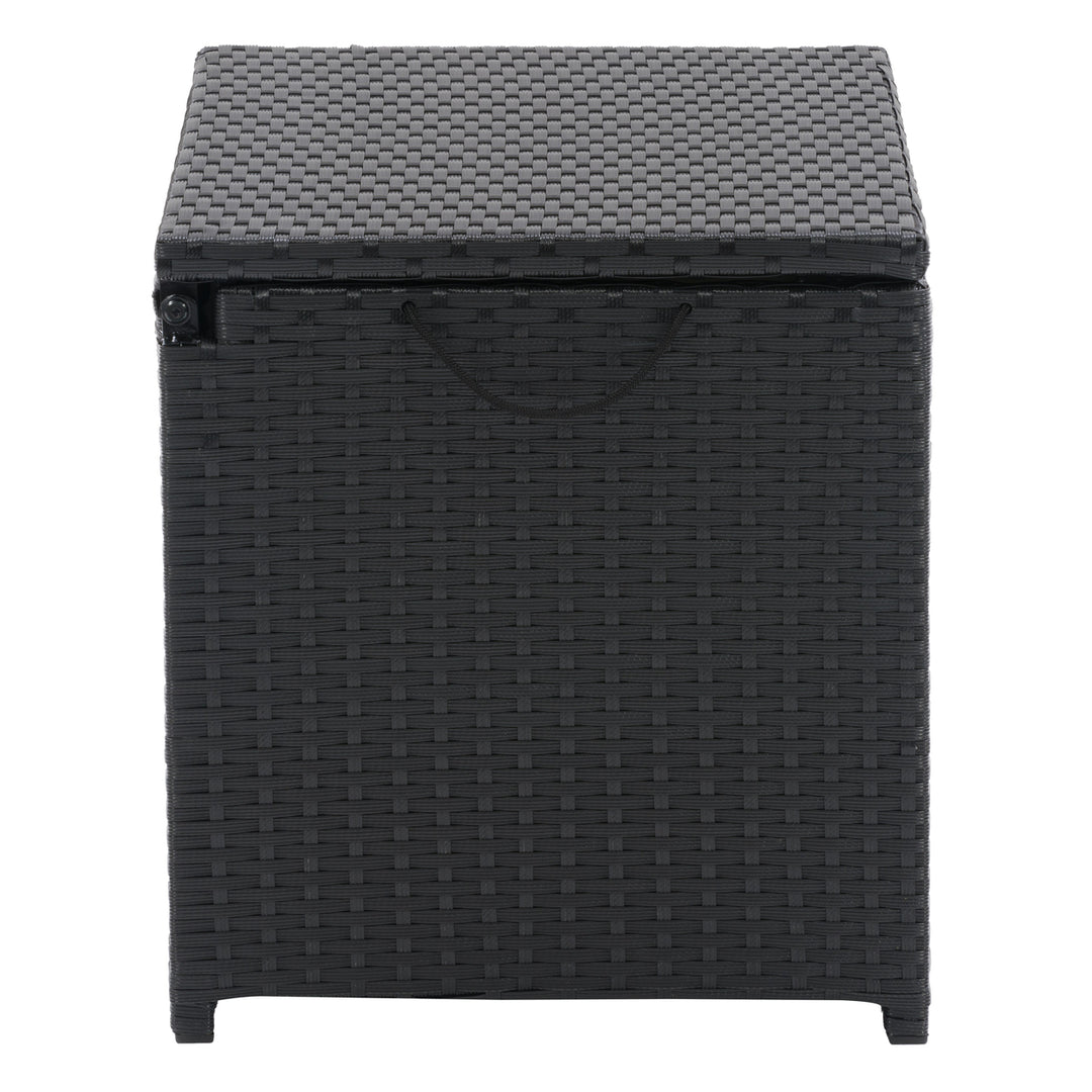 CorLiving Parksville Black Rattan Insulated Cooler Table Image 5