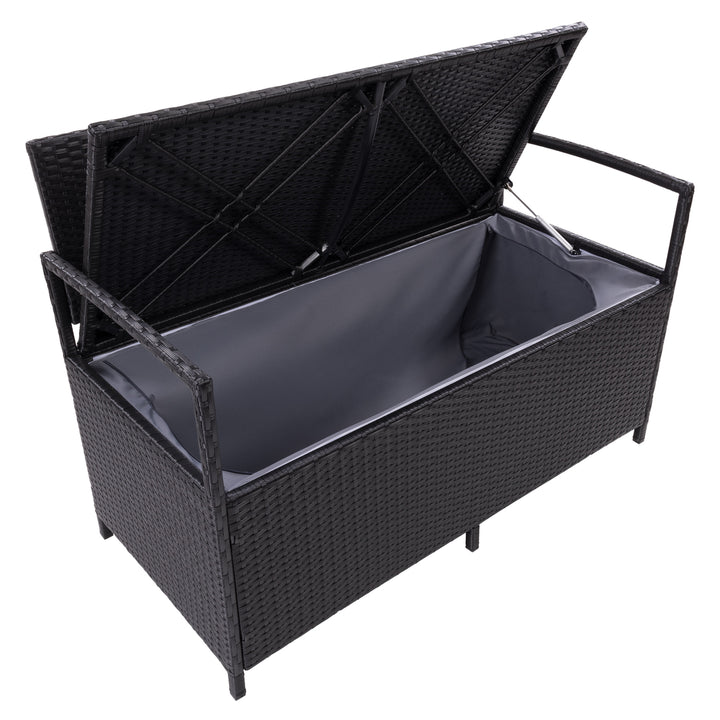 CorLiving Parksville Patio Storage Bench, Black Image 9