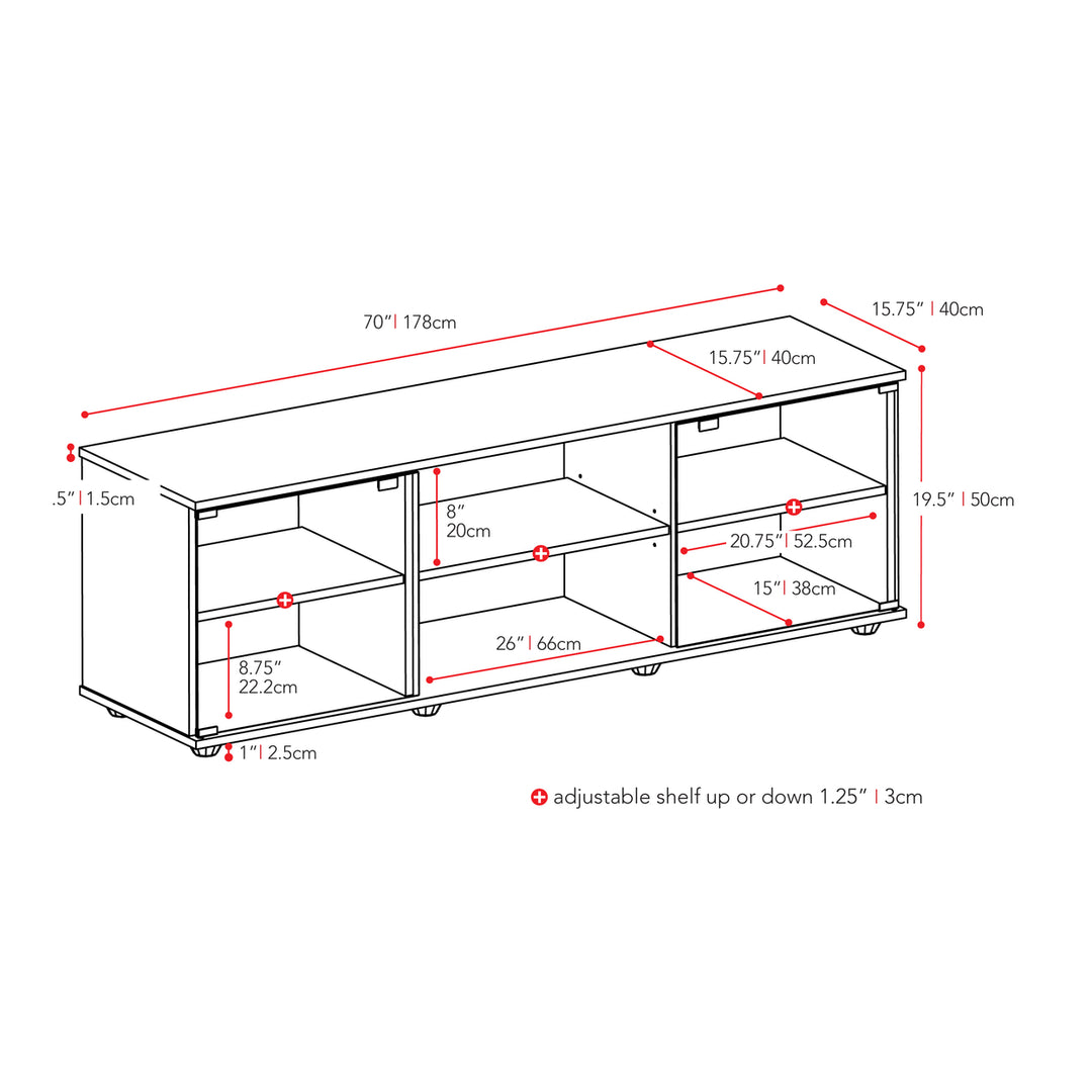 CorLiving Fiji Ravenwood Black TV Bench, For TVs up to 85" Image 8