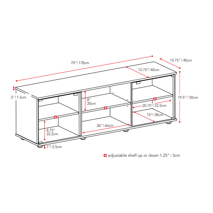 CorLiving Fiji Ravenwood Black TV Bench, For TVs up to 85" Image 8