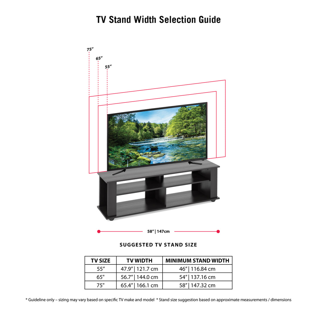 CorLiving Bakersfield Ravenwood Black Wooden TV Stand, for TVs up to 75" Image 4