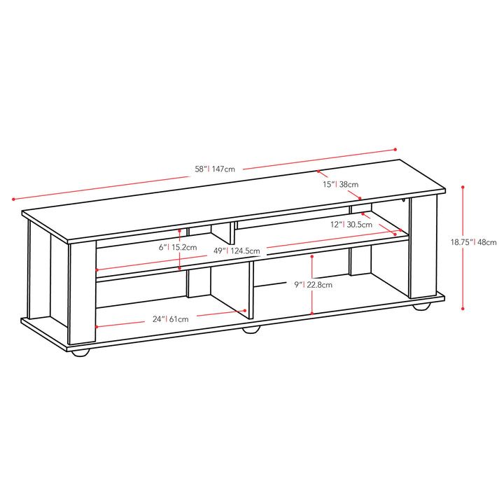 CorLiving Bakersfield Ravenwood Black Wooden TV Stand, for TVs up to 75" Image 5