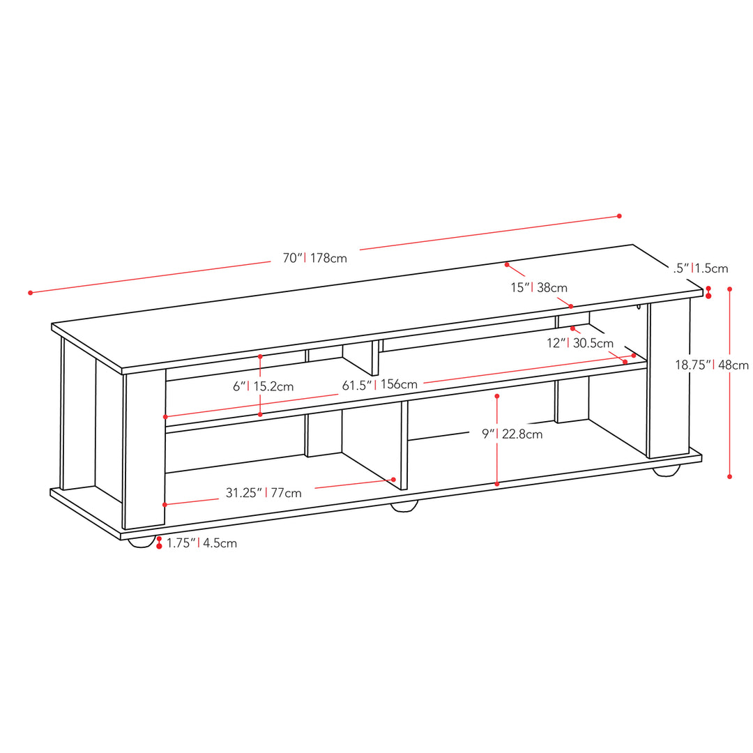 CorLiving Bakersfield Ravenwood Black TV Stand, For TVs up to 85" Image 7