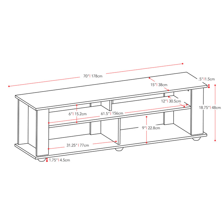 CorLiving Bakersfield Ravenwood Black TV Stand, For TVs up to 85" Image 7