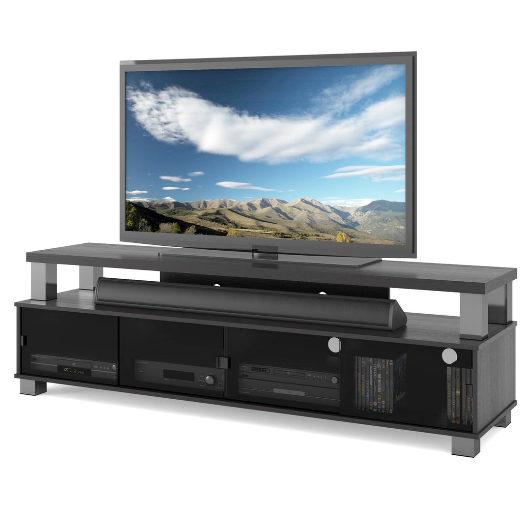 CorLiving Bromley Ravenwood Black Wooden TV Stand, for TVs up to 95" Image 4