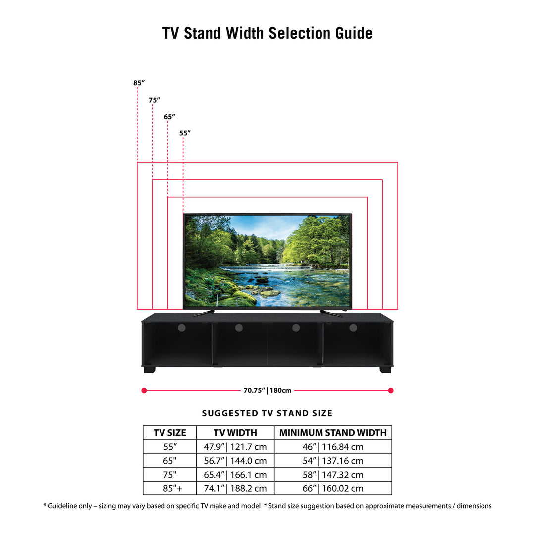 CorLiving Black Glass TV Stand, TVs up to 85" Image 6