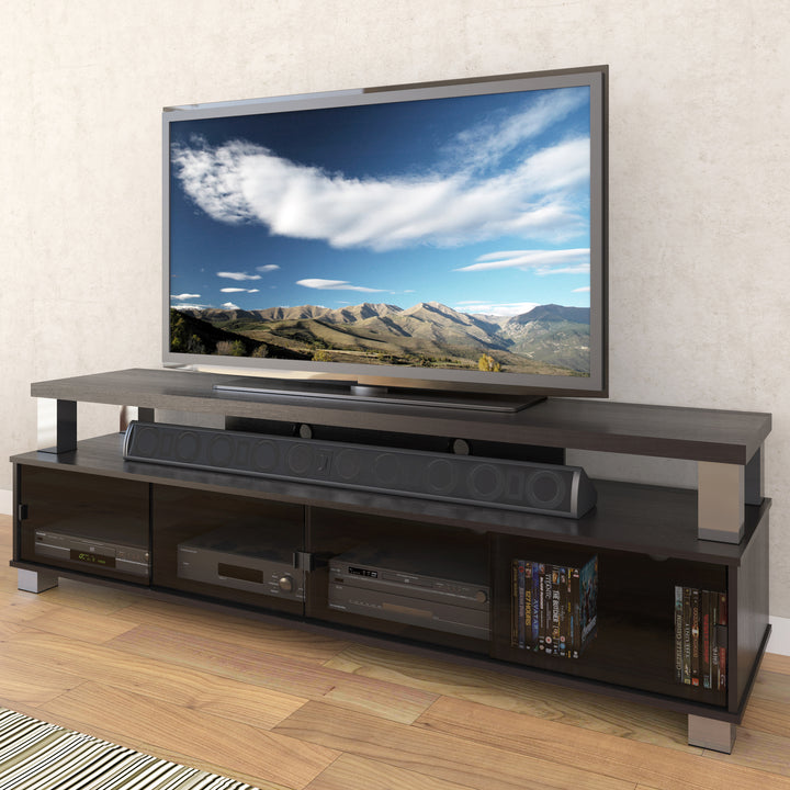 CorLiving Bromley Ravenwood Black Wooden TV Stand, for TVs up to 95" Image 5