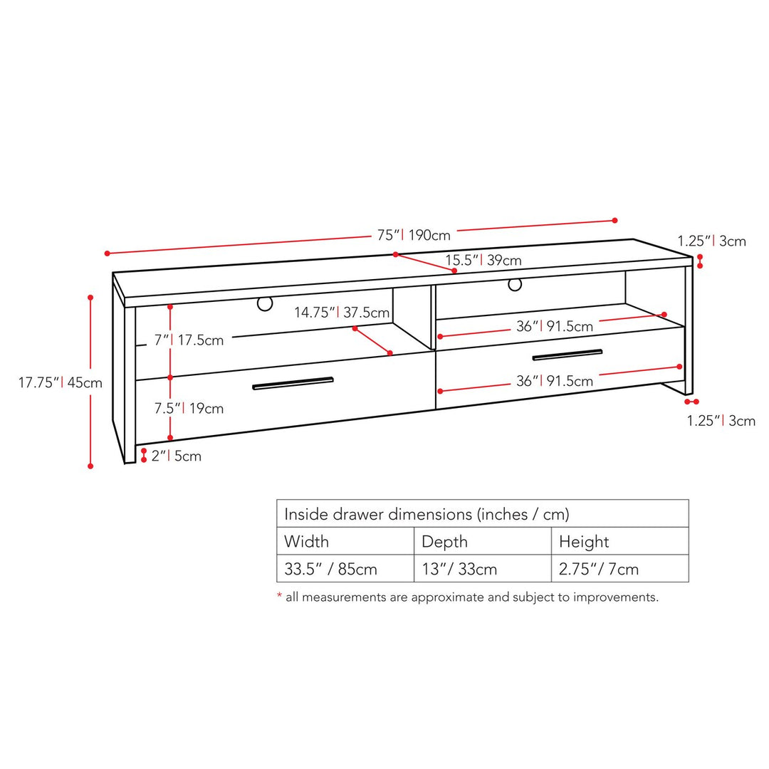 CorLiving Fernbrook Black TV Stand, for TVs up to 95" Image 6