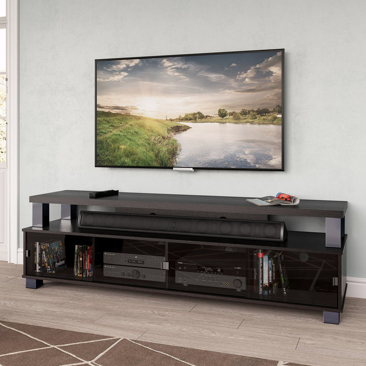 CorLiving Bromley Ravenwood Black Wooden TV Stand, for TVs up to 95" Image 6