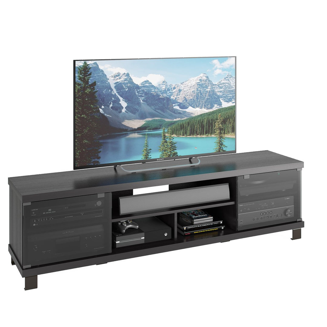 CorLiving Holland Ravenwood Black Wooden Extra Wide TV Stand, for TVs up to 85" Image 3