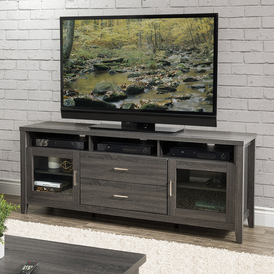 CorLiving Hollywood Dark Grey TV Cabinet with Drawers, for TVs up to 85" Image 6