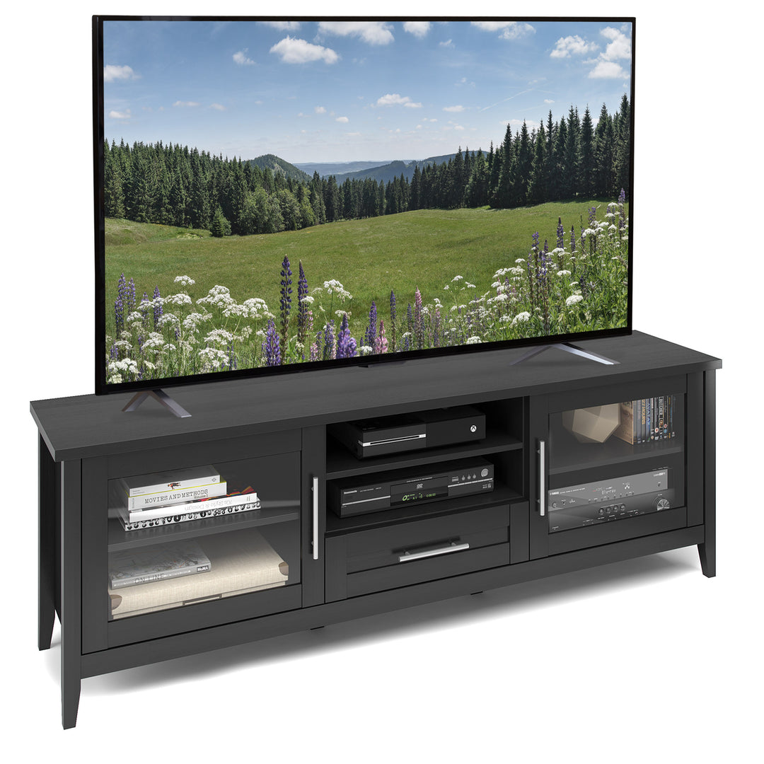 CorLiving Jackson Wooden Black TV Stand, for TVs up to 85" Image 3