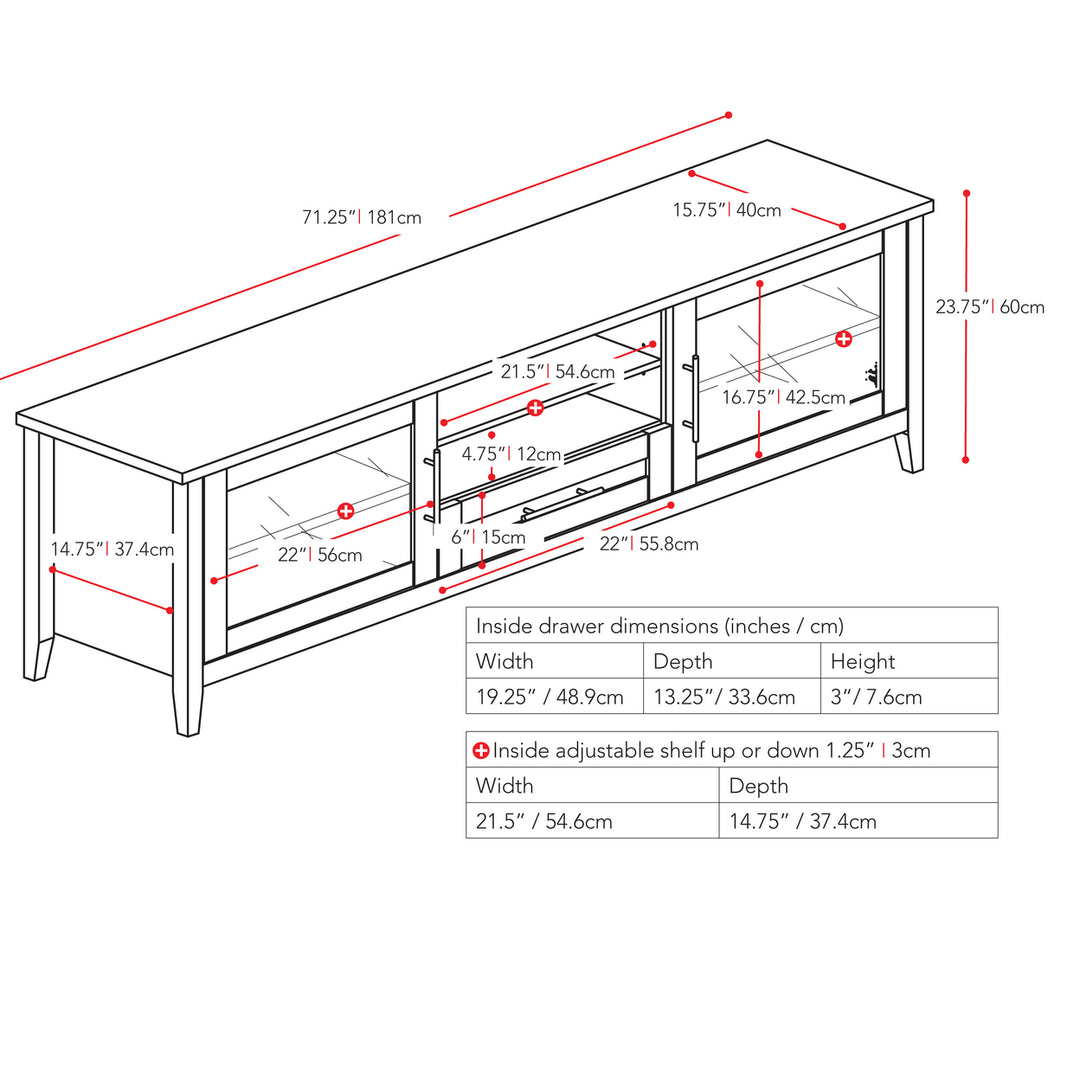 CorLiving Jackson Wooden Black TV Stand, for TVs up to 85" Image 6