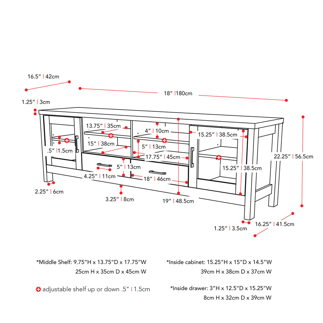 CorLiving Hollywood Dark Grey TV Cabinet, for TVs up to 85" Image 8