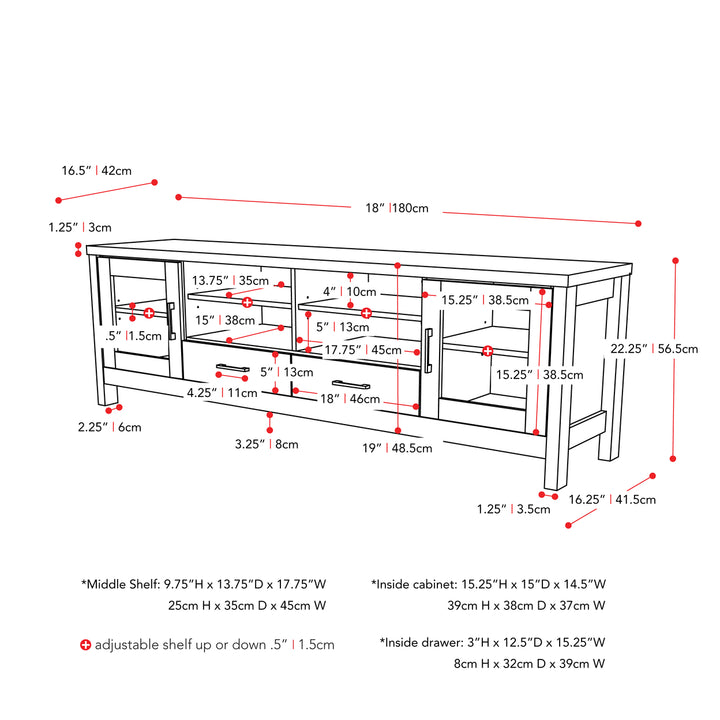 CorLiving Hollywood Dark Grey TV Cabinet, for TVs up to 85" Image 8