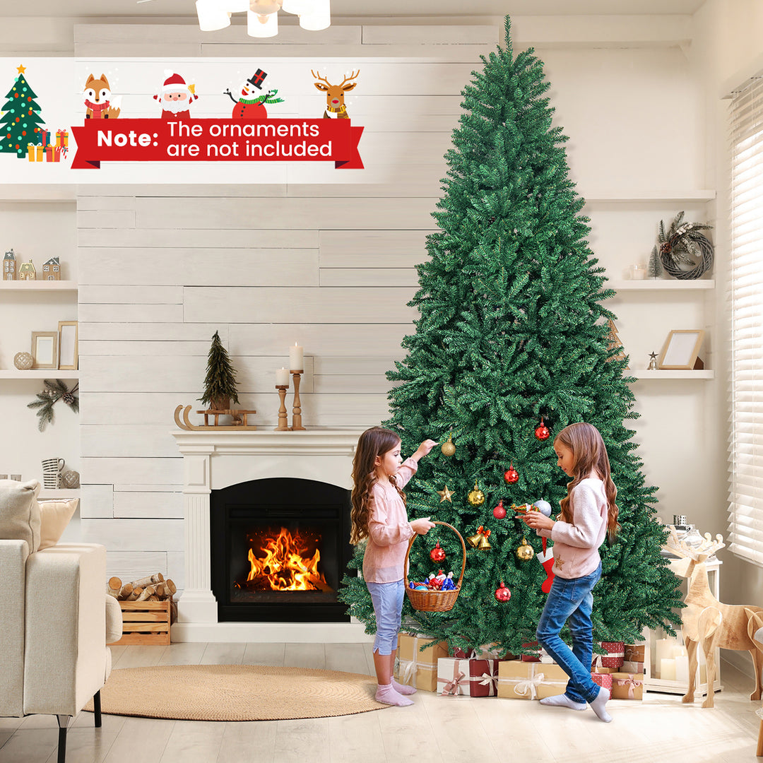 9 FT Artificial Christmas Tree Hinged Christmas Tree w/ 3594 Lush Branch Tips Image 4