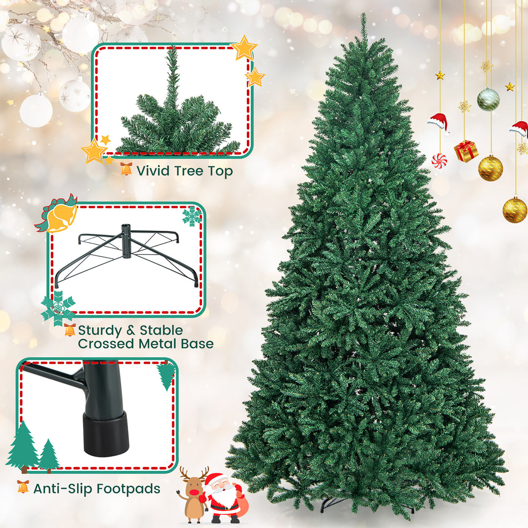 9 FT Artificial Christmas Tree Hinged Christmas Tree w/ 3594 Lush Branch Tips Image 6