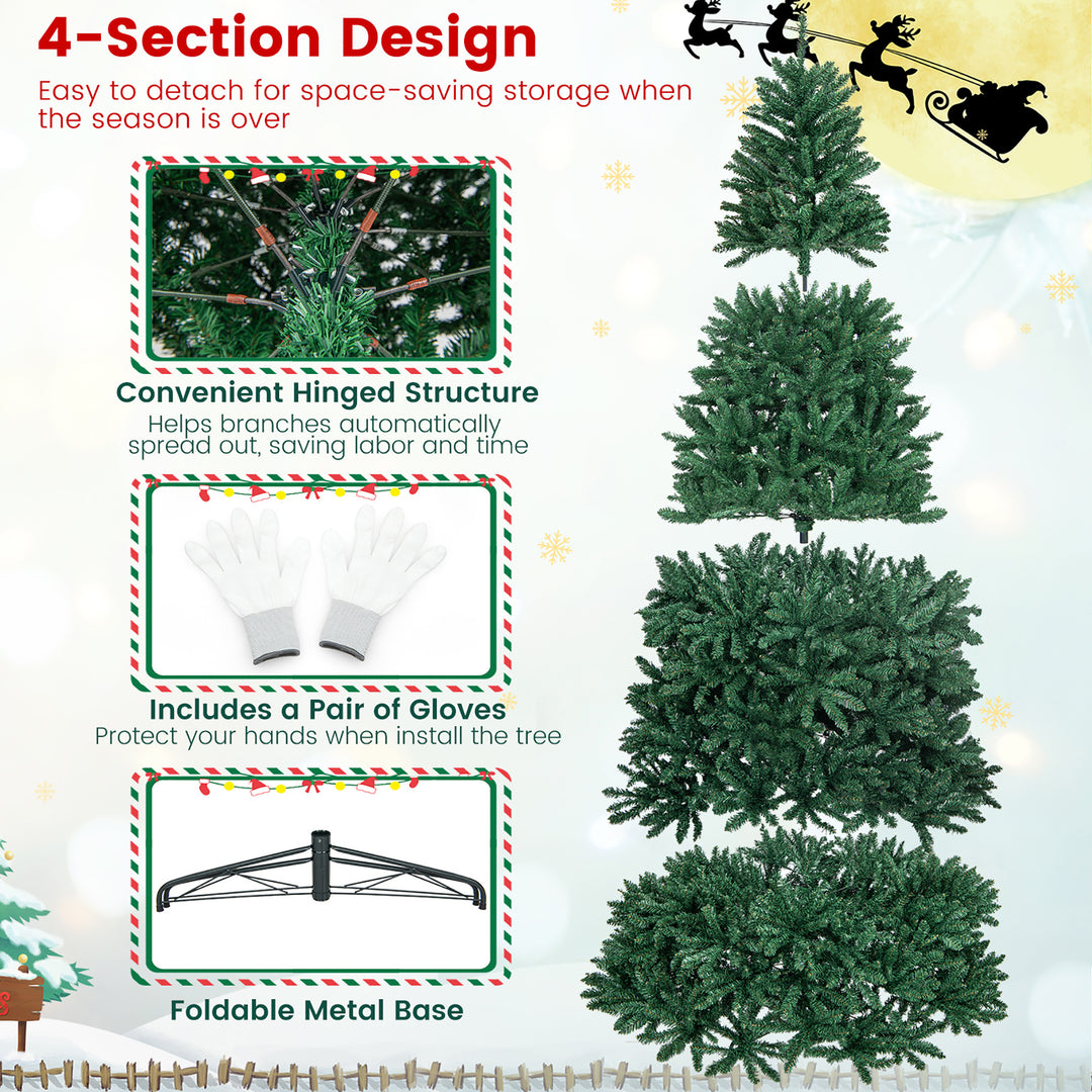 9 FT Artificial Christmas Tree Hinged Christmas Tree w/ 3594 Lush Branch Tips Image 9