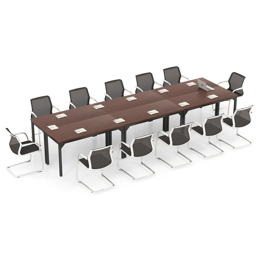 Set of 6 55 Conference Table Office Computer Study Desk Metal Base Meeting Room Image 1