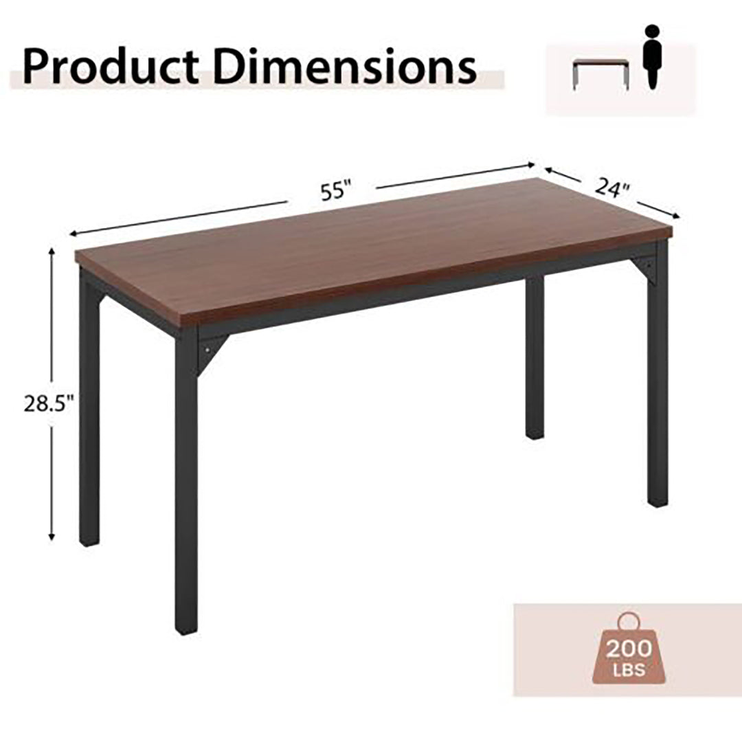 Set of 6 55 Conference Table Office Computer Study Desk Metal Base Meeting Room Image 3