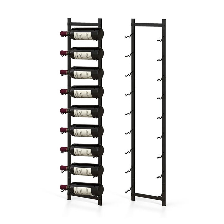 9 Bottles Wall Mounted Wine Rack Metal Wine Display Holder Organizer Image 10