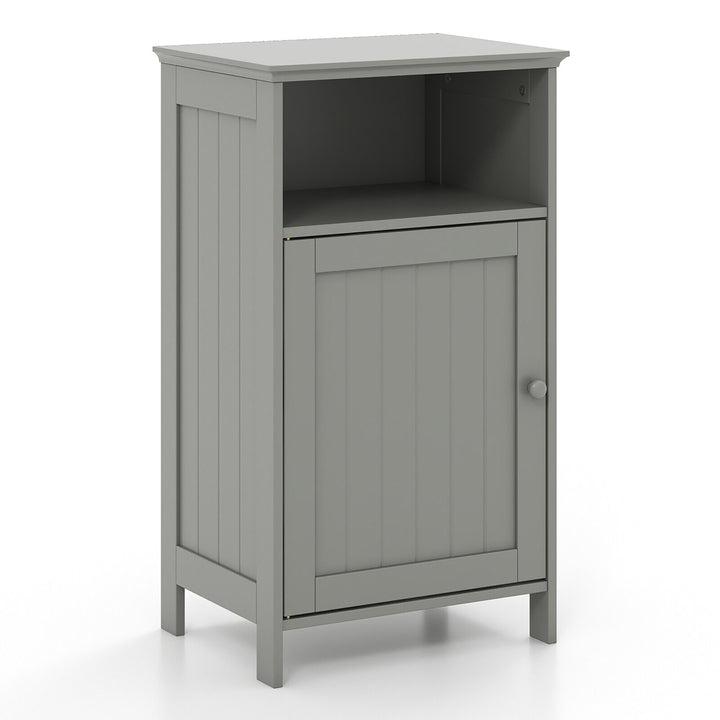 Bathroom Floor Storage Cabinet Side Table w/ Open Compartment and Adjustable Shelf Image 10