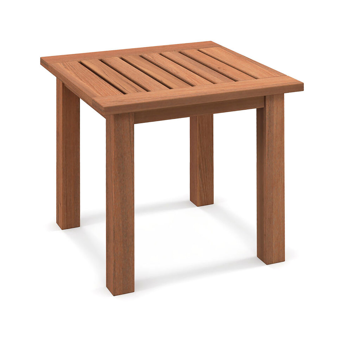 2 Pieces Patio Side Table Hardwood All-Weather Outdoor Square End Bistro Table Garden Image 10