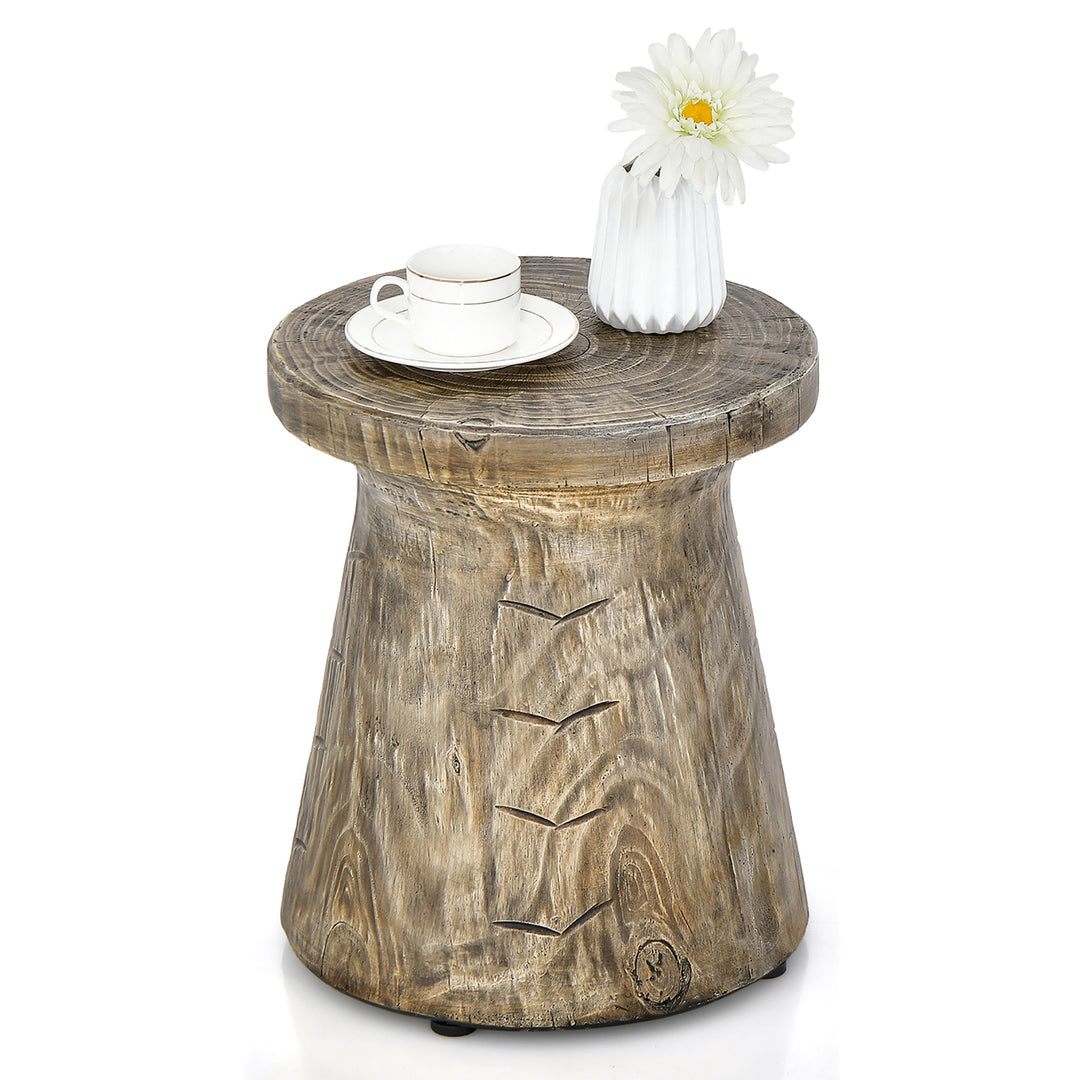 17 Concrete Accent Side Table Mushroom Wood-like End Table Plant Stand Stool Image 1