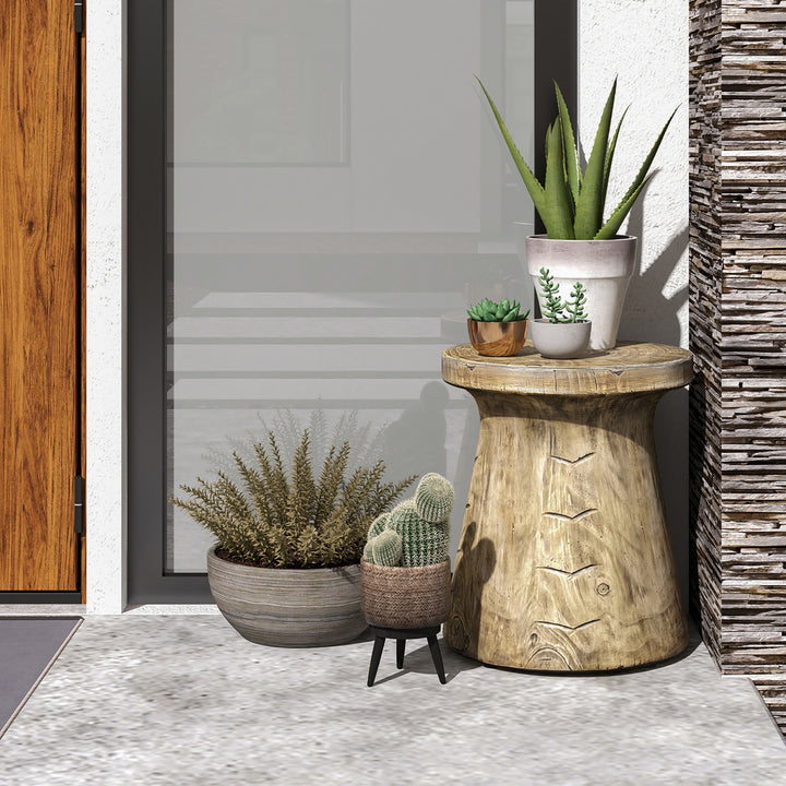 17 Concrete Accent Side Table Mushroom Wood-like End Table Plant Stand Stool Image 4