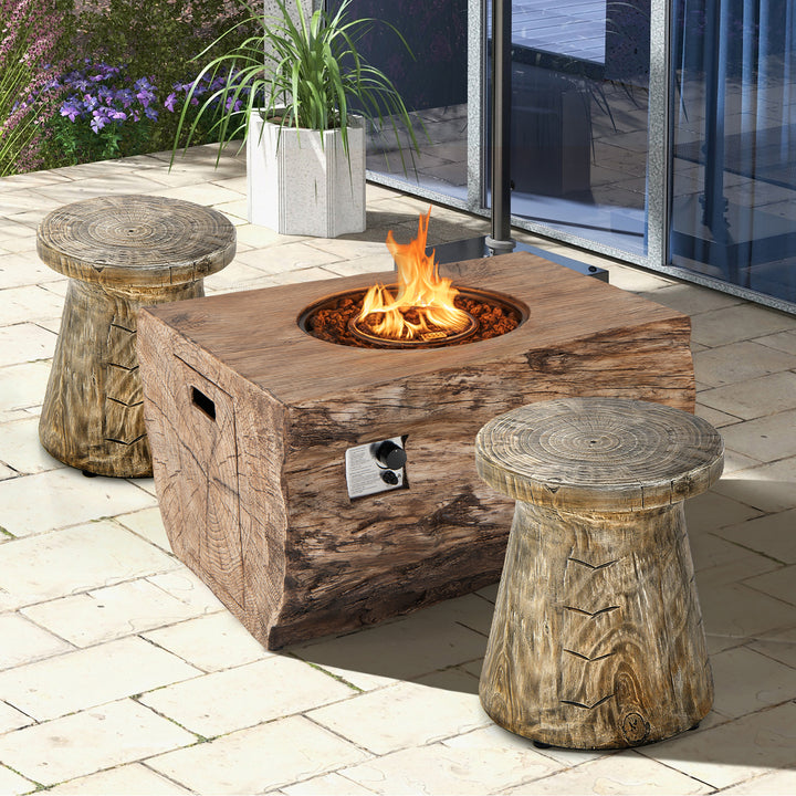 17 Concrete Accent Side Table Mushroom Wood-like End Table Plant Stand Stool Image 5