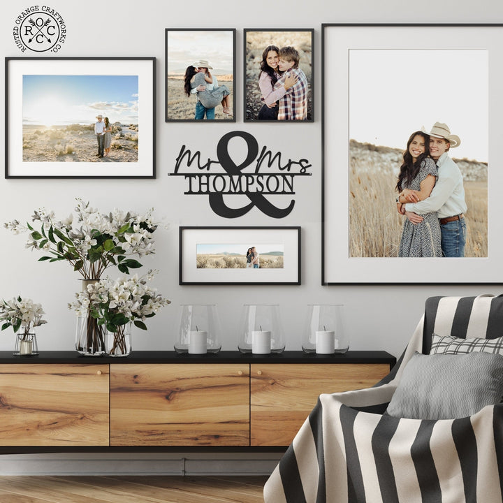 Mr and Mrs Personalized Name Sign - Couple Gifts  For Bedroom Image 6