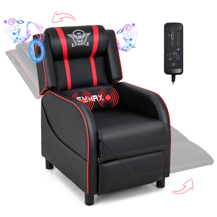 Massage Gaming Recliner Chair PU Leather Single Recliner Sofa Chair Image 2