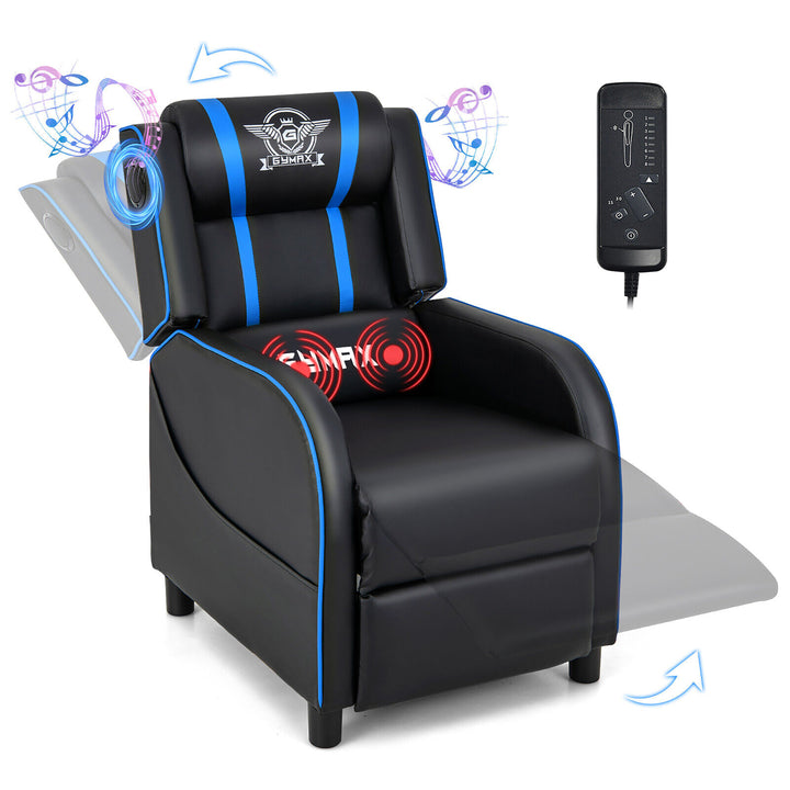 Massage Gaming Recliner Chair PU Leather Single Recliner Sofa Chair Image 4