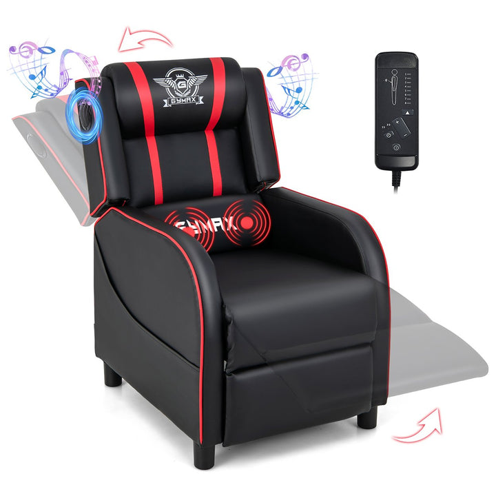 Massage Gaming Recliner Chair PU Leather Single Recliner Sofa Chair Image 1