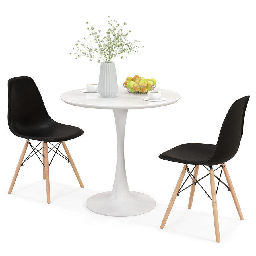 3 PCS Dining Set Modern Round Dining Table 2 Chairs for Small Space Kitchen Image 1