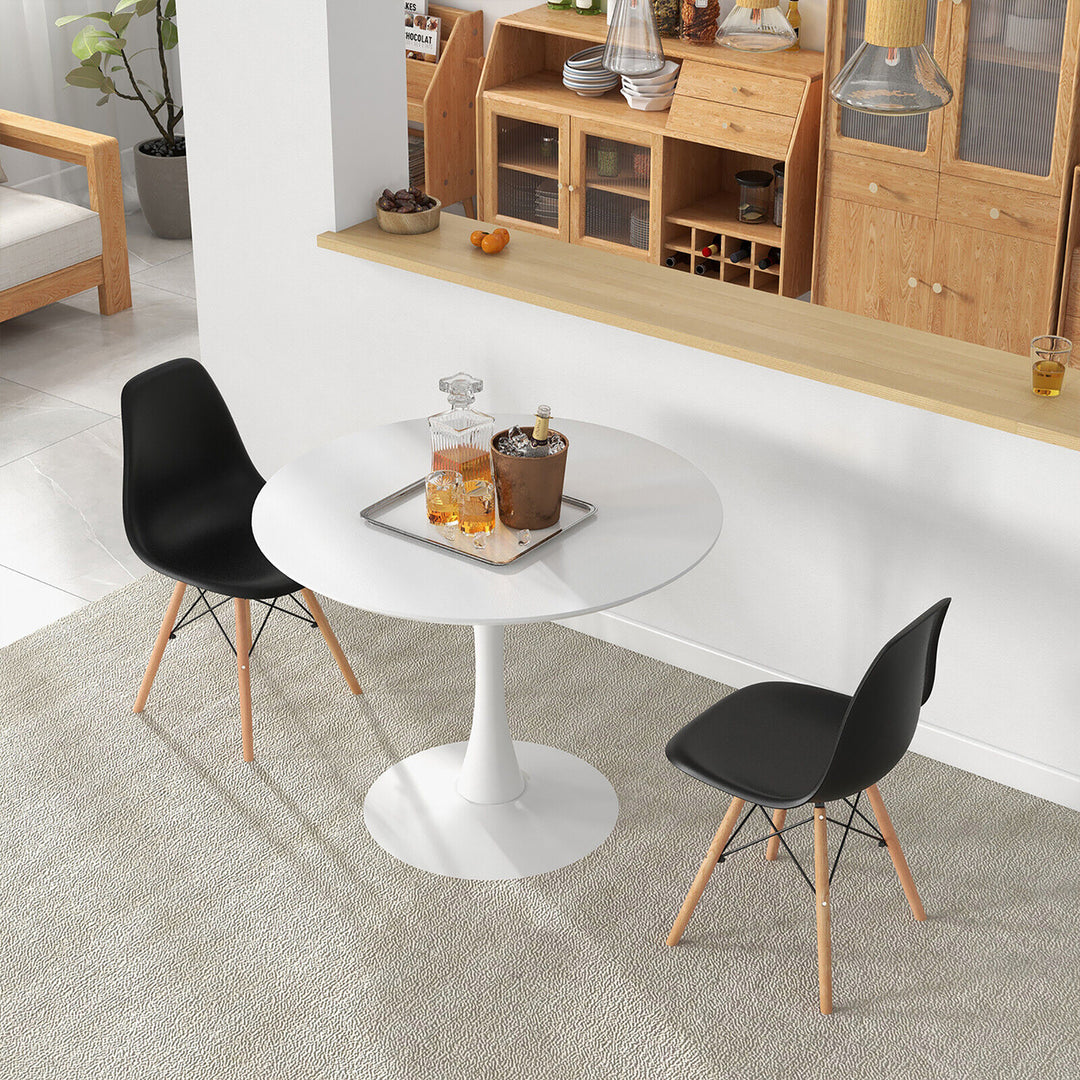 3 PCS Dining Set Modern Round Dining Table 2 Chairs for Small Space Kitchen Image 2