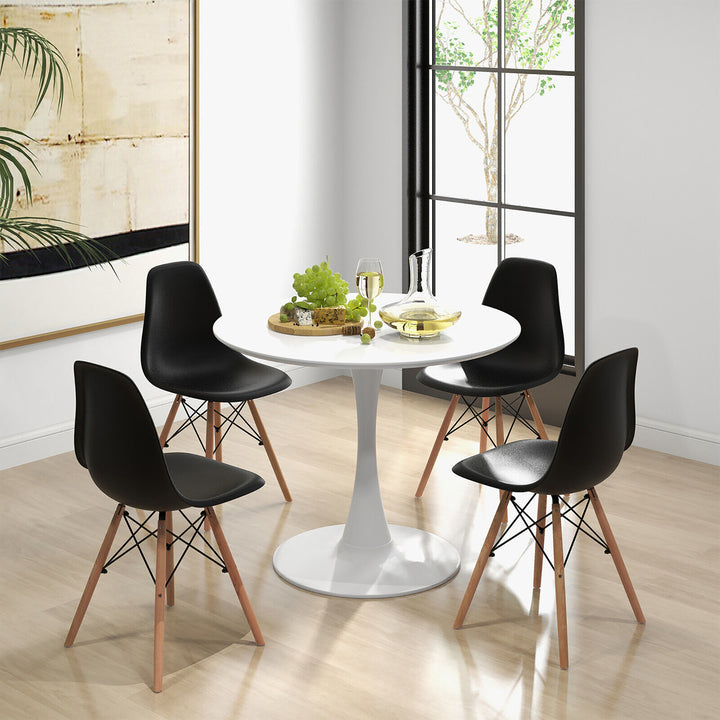 5 PCS Dining Set Modern Round Dining Table 4 Chairs for Small Space Kitchen Image 2