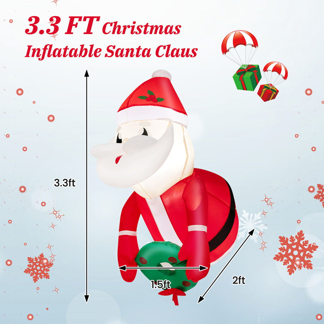 Inflatable Santa Claus Broke Out from Window Blow Up Decorations w/ Built-in LED Lights Image 2