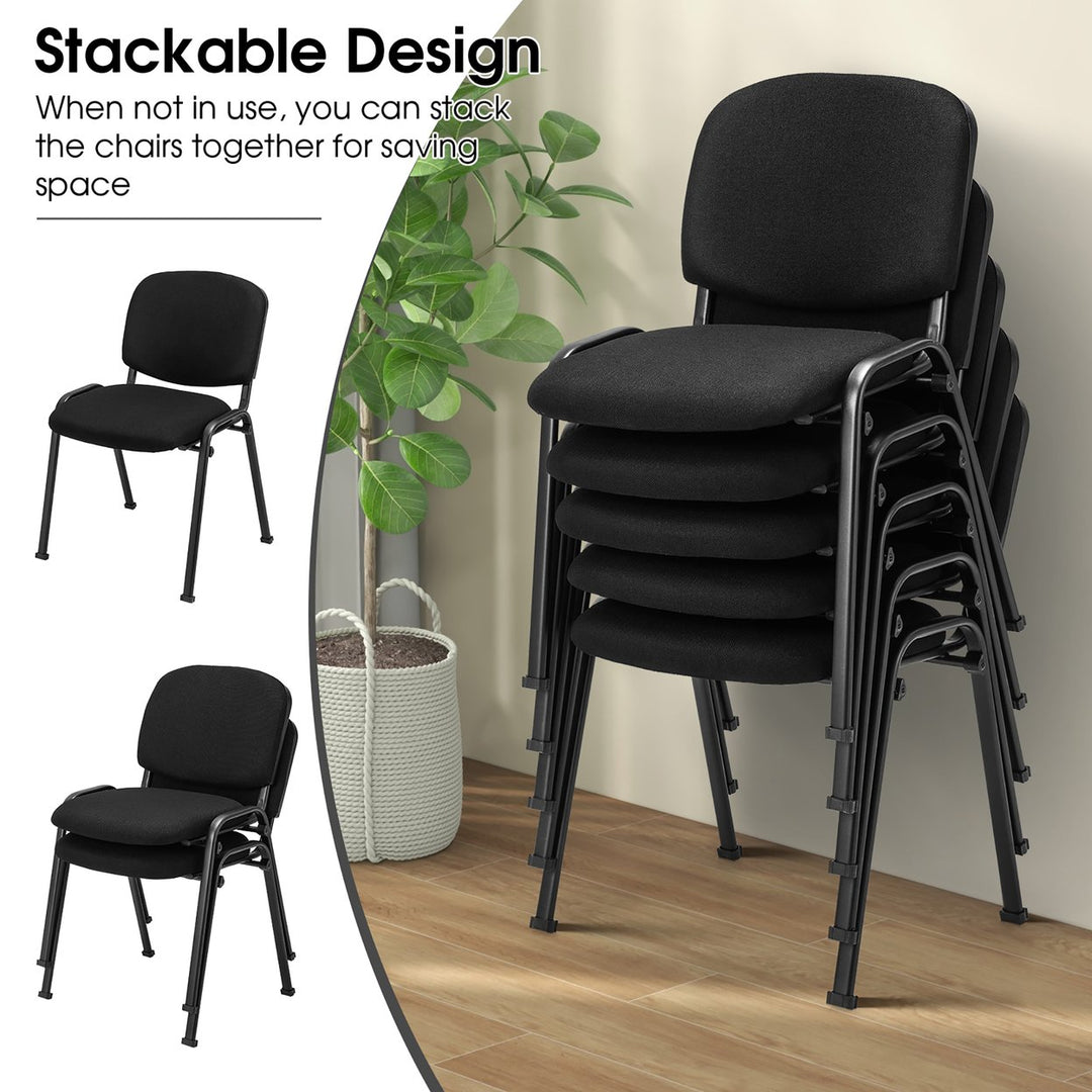 Set of 10 Office Guest Chair Stackable Reception Chair Waiting Conference Room Image 6