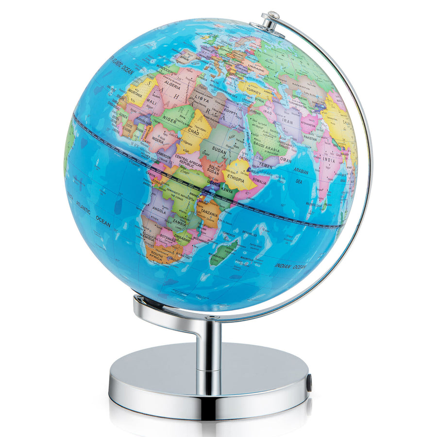 9 World Globe 3-in-1 Desktop Spinning Earth w/ Illuminated Constellation Maps Image 1