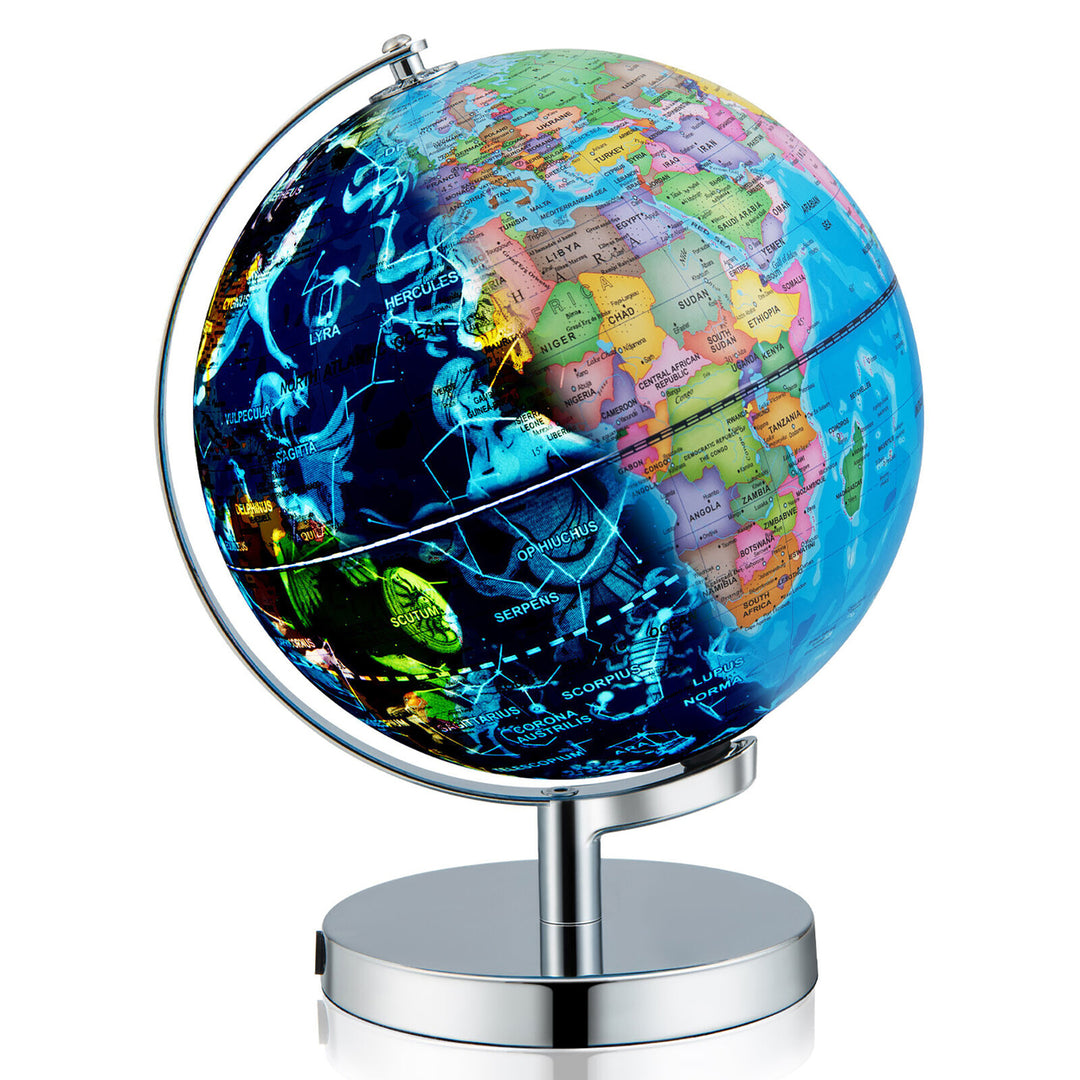 9 World Globe 3-in-1 Desktop Spinning Earth w/ Illuminated Constellation Maps Image 9