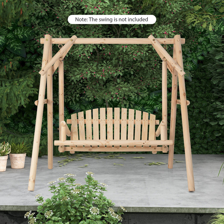 Wooden Swing Frame 67 Solid Wood Heavy Duty A-Frame Stand with Bars Porch Lawn Image 4