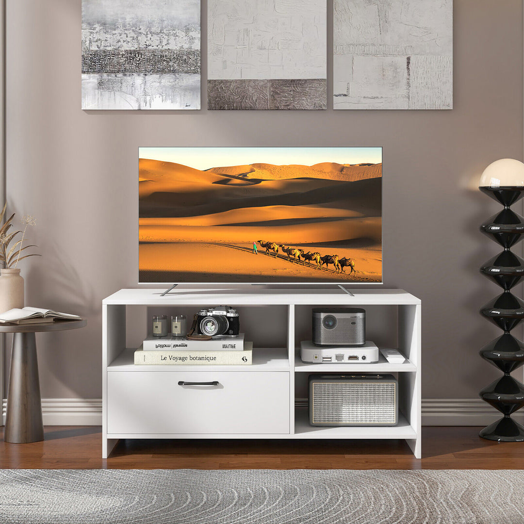 TV Stand Modern Media Console Table w/ Drawer and 3 Compartments for TVs up to 50 Image 2